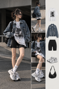 phong cách streetwear cho nữ năng động cuối tuần